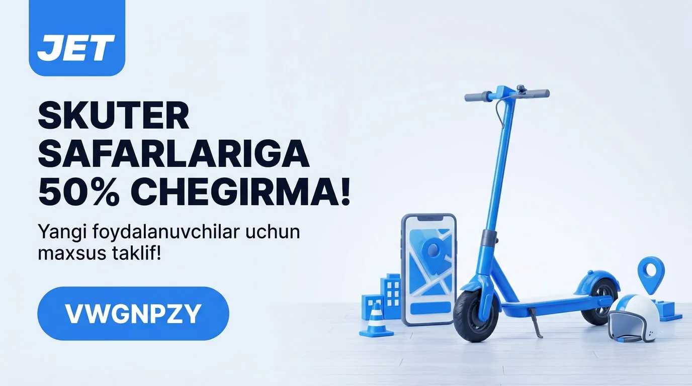 JET taklif kodi VWGNPZY — elektr samokat ijarasi