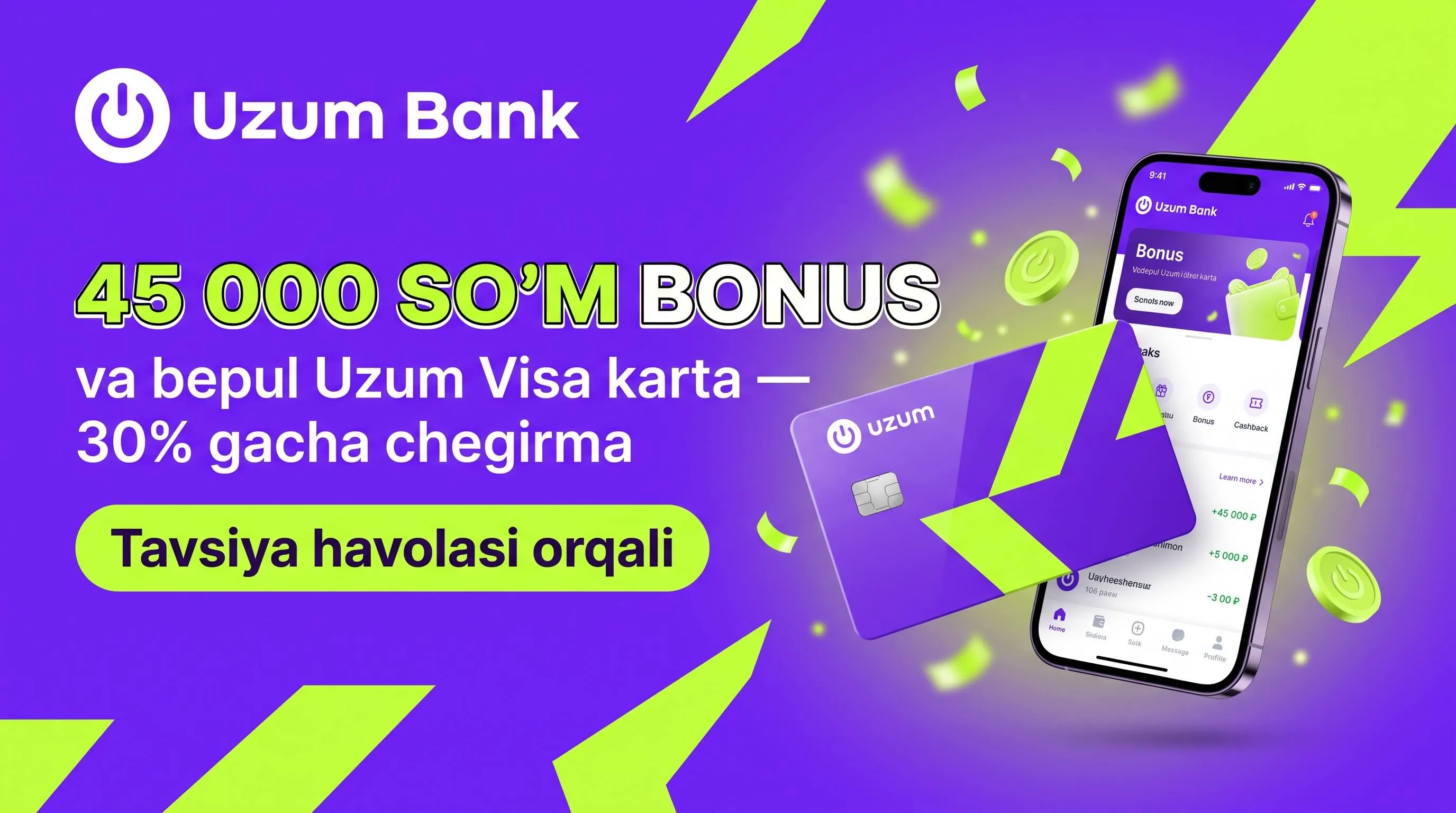 Uzum Bank taklif kodi va Uzum karta — nima rost, nima yo'q
